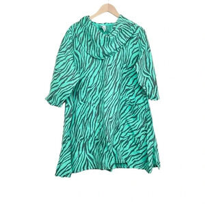 Match Point U.S.A. Linen Tunic Cowl Neck 3/4 Sleeve Top Small